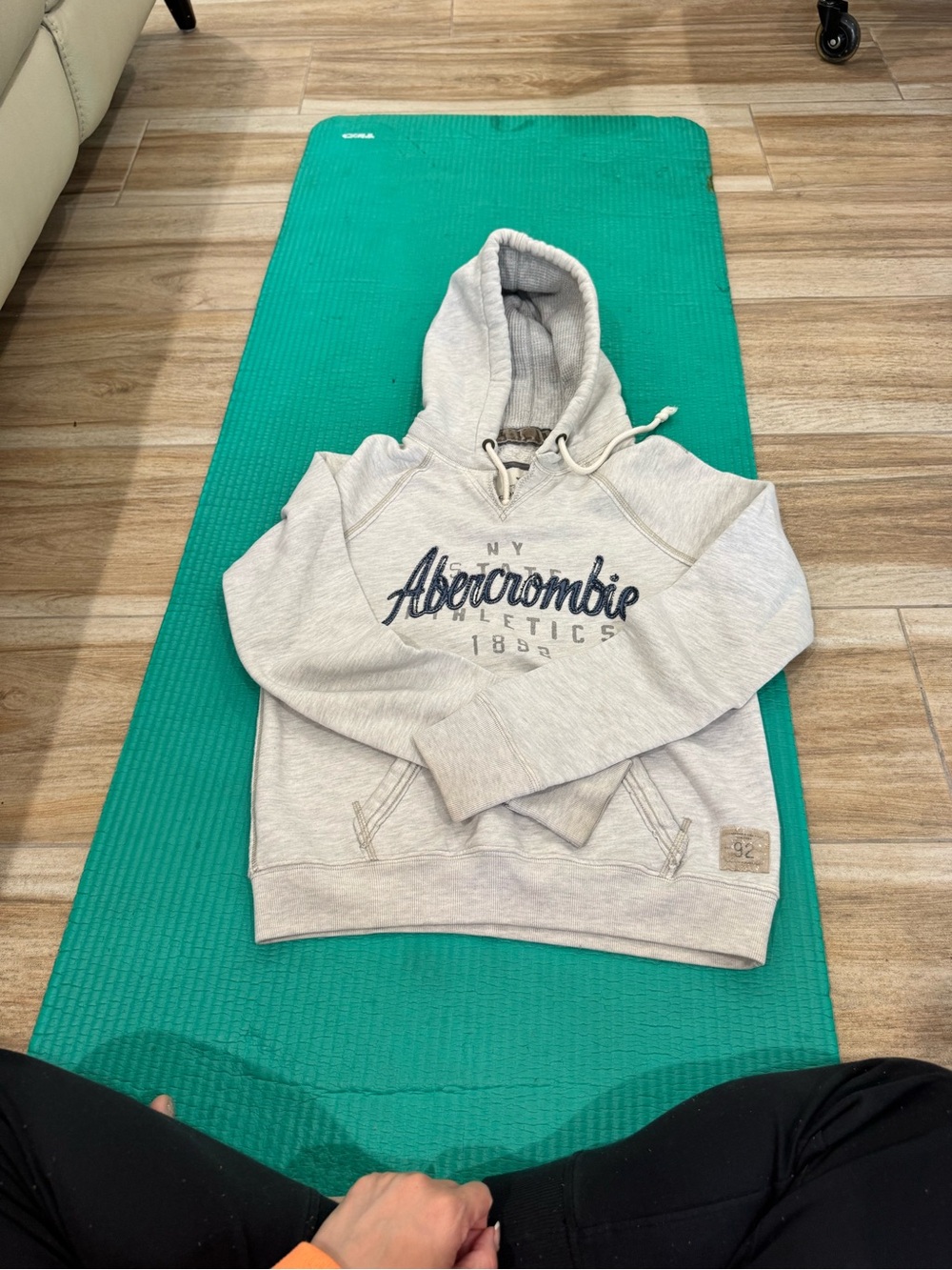 Abercrombie & Fitch Heather Gray Hooded Sweatshirt with Drawstring